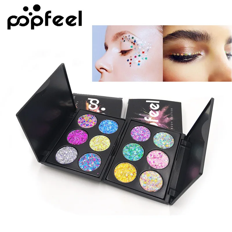 Glitter Makeup Eyeshadow Palette Children Stage Festival Party Makeup Shimmer Sequins Glitter Eye Shadow Palette TSLM1