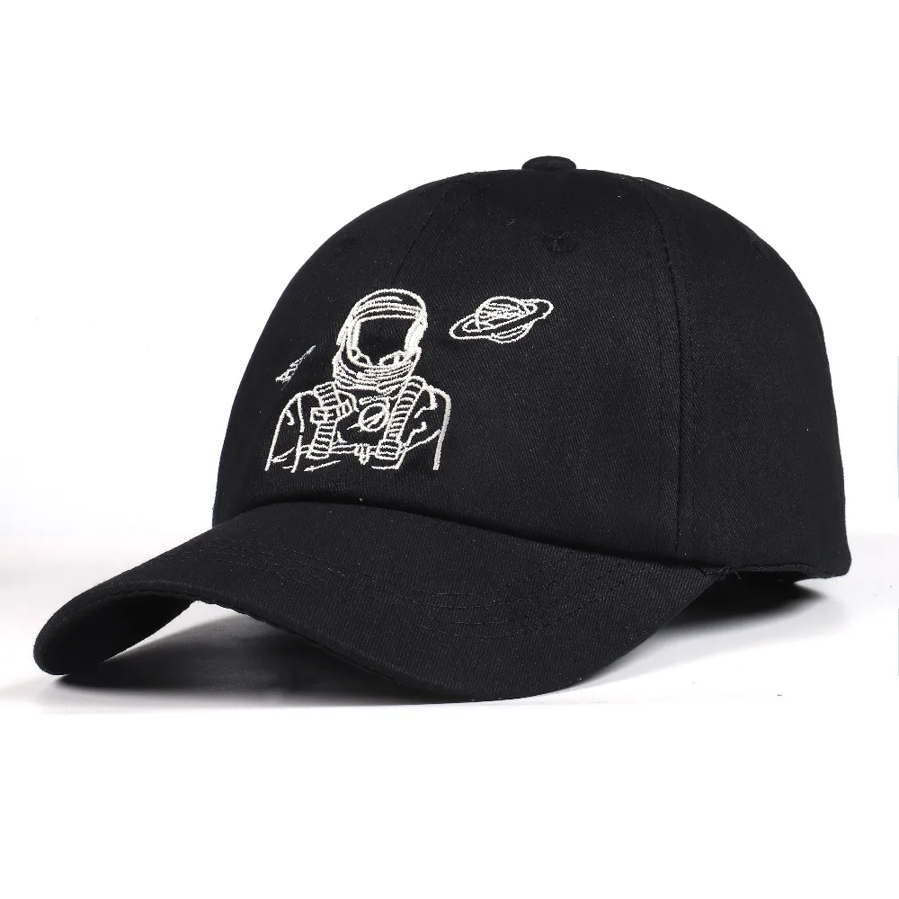 Новые бейсболки космонавта вышивка проводника хлопковые Бейсболки Шапки для гольфа черная шляпа Bone Garros