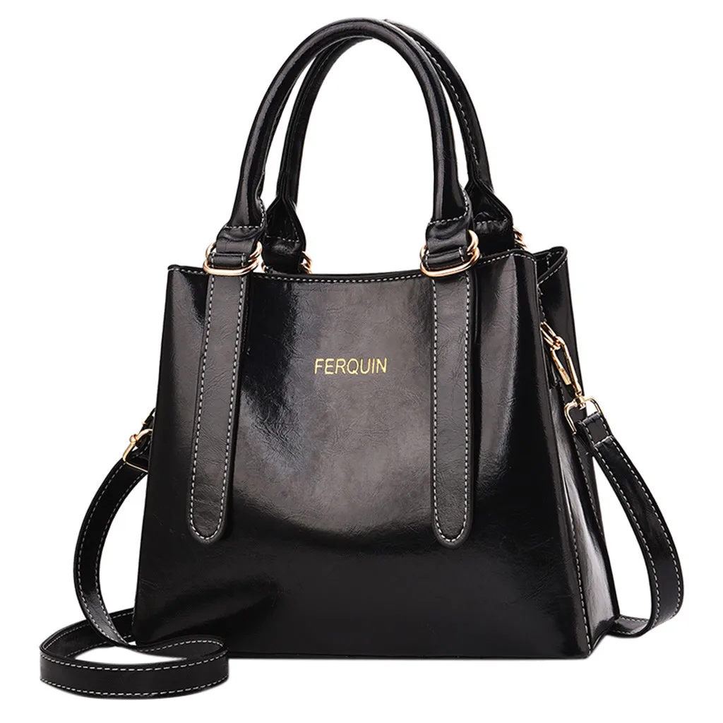 

ISHOWTIENDA Women PU Fashion Pure Color Single Shoulder Messenger Bags Zipper Casual large capacity Shoulder Bags bolso mujer