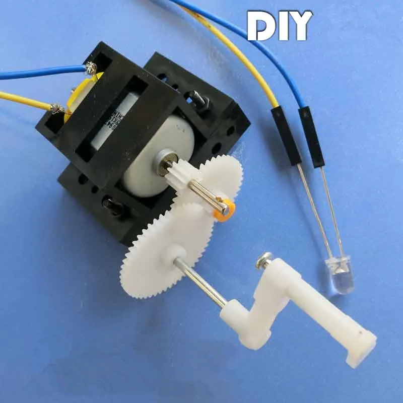 

Hand Cranked Generator DIY kit Children Training Materials 9*5cm Motor Handmade Toy Science Learning Tool
