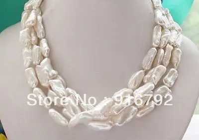 

free P&P >>>>>65" 20mm white stick KESHI REBORN PEARL NECKLACE