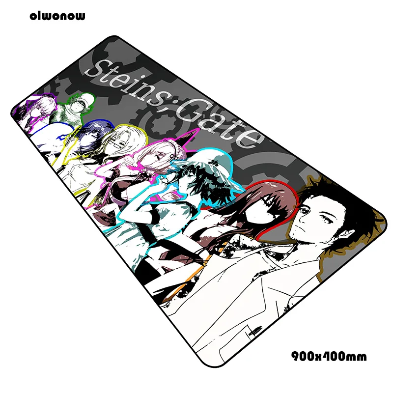 Steins Gate padmouse 900x400x3 мм игровой коврик для мыши игры, красочные большой коврик для мыши геймер компьютерный стол xl коврик notbook коврик для мышки pc