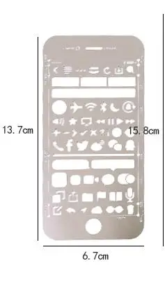 Креативный телефон 6/6s плюс веб-интерфейс вырезанные трафареты для рисования Металлические DIY Закладка-линейка для ноутбука планировщик эскиз из нержавеющей стали - Цвет: Phone 6s