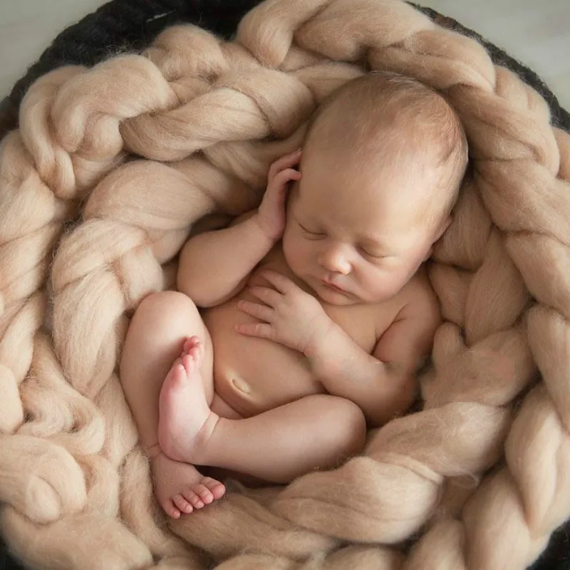 

Newborn Photography Props Basket Fashion Baby Wool Blanket Solid Photo Props Backdrop Background Newborn Photography Props