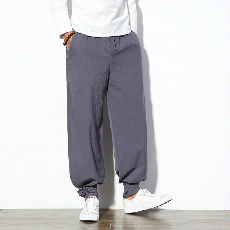 New Mens Pants Cotton Linen Harem Pants Men Jogger Pants Male Trousers Chinese Traditional Cloths Belts Plus Size 5XL Loose Mid New Mens Pants Cotton Linen Harem Pants Men Jogger Pants Male Trousers Chinese Traditional Cloths Belts Plus Size 5XL Loose Mid