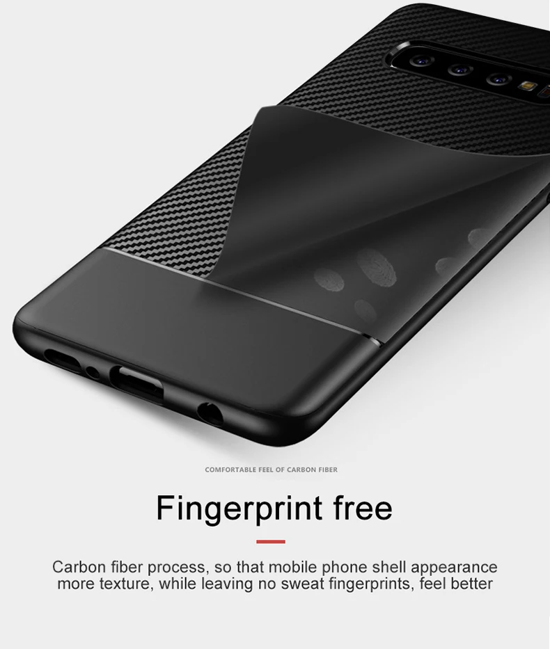 For Samsung Galaxy S9/10 Plus Anti-fingerprint Case 2019 Silicone Soft TPU Phone Back Cover For S10 Lite Plain Solid Color Shell