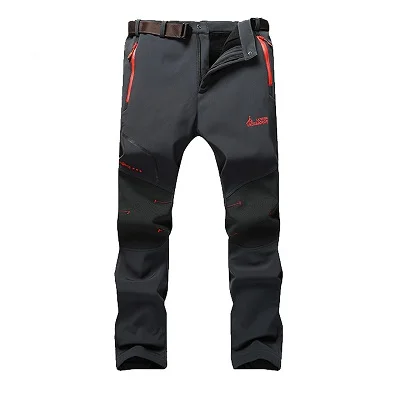 5XL Мужские Зимние флисовые ветрозащитные штаны, уличные спортивные штаны для альпинизма, Походов, Кемпинга, походов, лыж, охоты, мужские брюки VA015 - Цвет: Dark Gery
