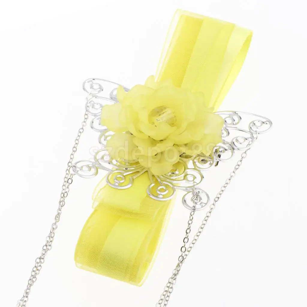 Ribbon Flower Chain Tassel Ancient Chinese Headdress Clip & Beads Dangle Earring Set Bridal Wedding Cosplay Party Hair Jewelry