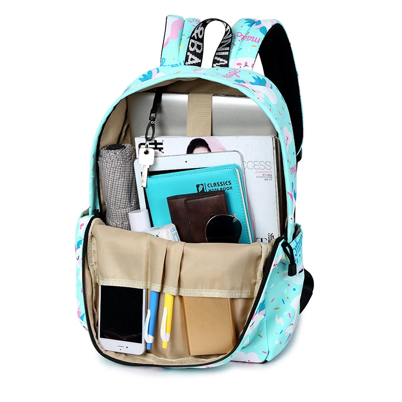 CIKER, женский рюкзак, единорог, милый, школьный, с принтом, рюкзак, рюкзак, школьные сумки для девочек-подростков, Mochila, дорожный, мягкий