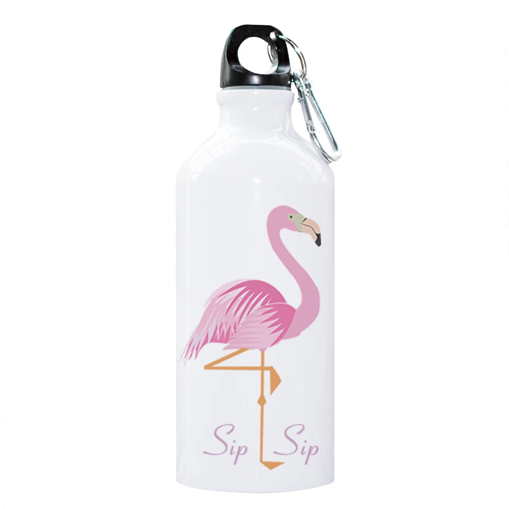 Фламинго фото Спортивная бутылка для воды креативный популярный принт Фламинго Подарочная бутылка для кемпинга езды на велосипеде алюминиевая бутылка 600 мл