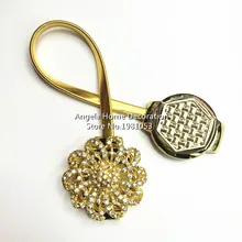 Стиль tieback кристалл сплава магниты дома Шторы аксессуары клип магнитная застежка галстук Кристалл Сплав магниты Золото из 2 предметов