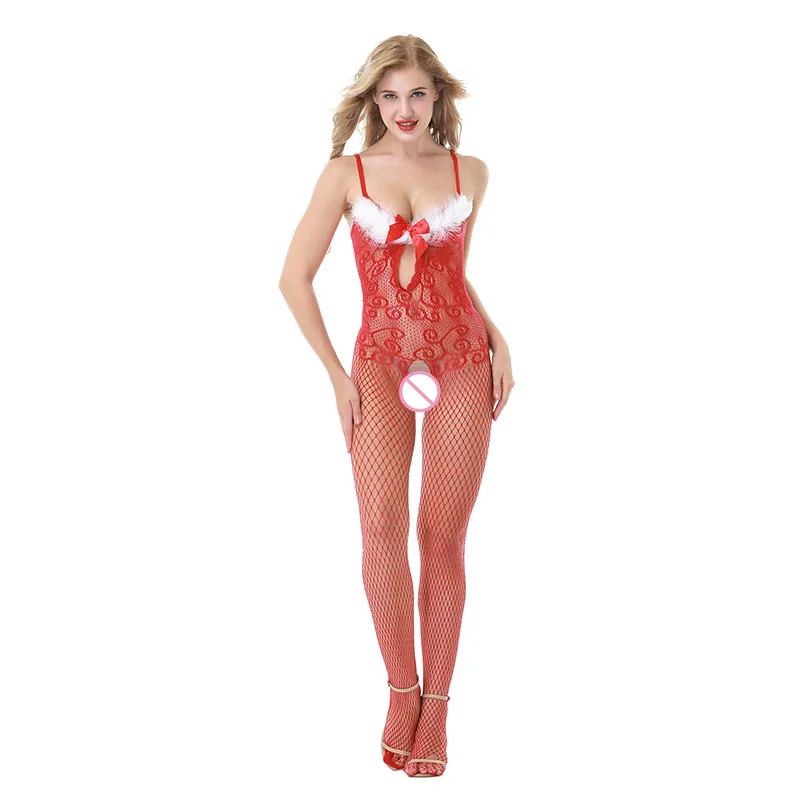 Сексуальное женское нижнее белье в сеточку, рождественское платье для костюмированной вечеринки, красная кружевная сексуальная пижама, сексуальные костюмы, Экзотическая одежда W8976