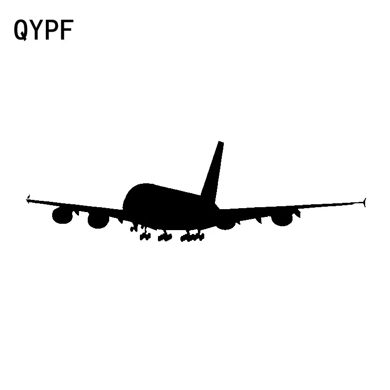 

QYPF 17.3cm*5.1cm New Tide Unusual Design Landing Small Airplane Graphics Vinyl Car Sticker Vivid Decal Pattern C18-0782