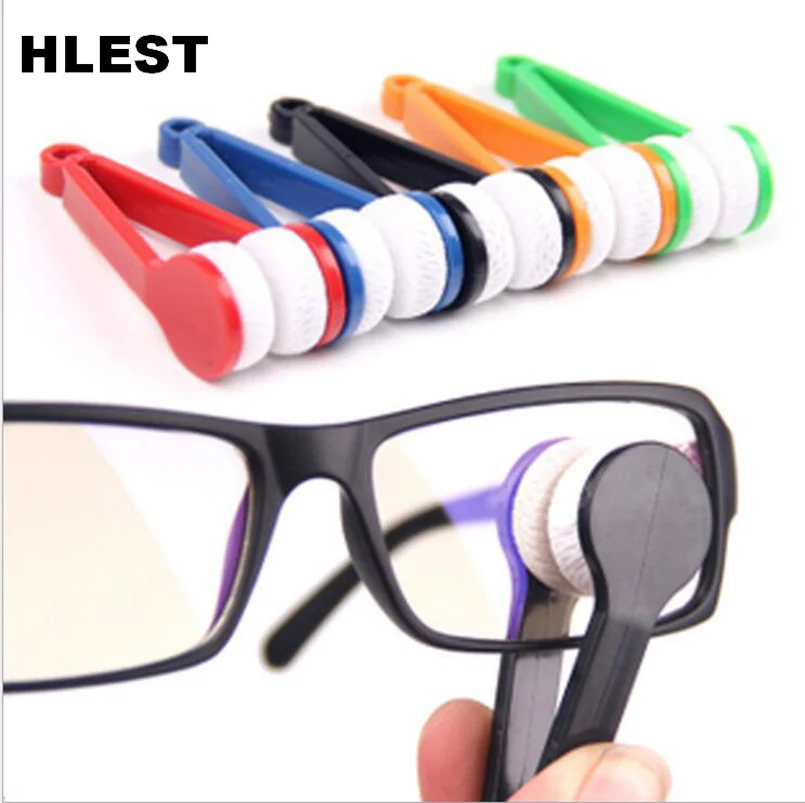 

HLEST Mini Glasses Cleaning Rub Microfiber Cleaner Wiping Glasses Cleaning Tools Mini Eyewear Brush Multifunctional