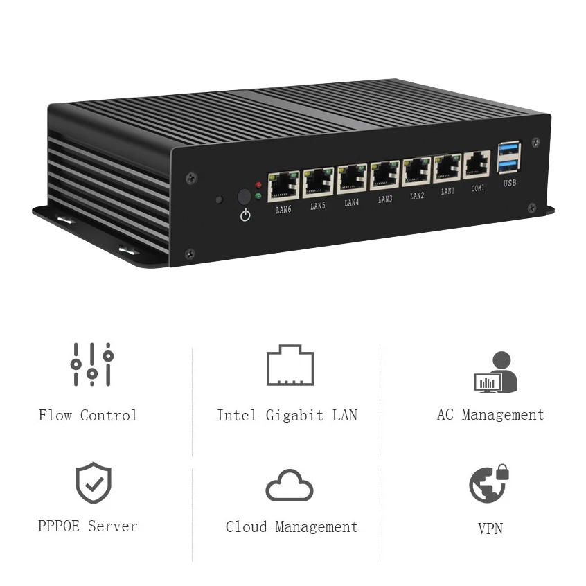 Безвентиляторный мини ПК 6* LAN Gigabit Ethernet Celeron 1007U Pentium 2117U компьютер vpn-сервер брандмауэр pfsense Windows xp промышленный ПК