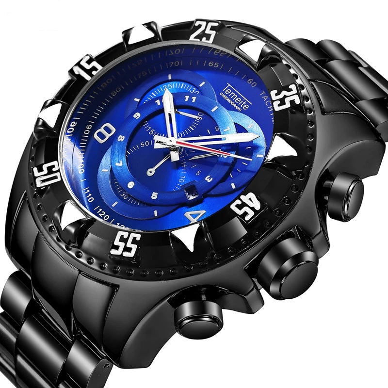 

Watch Men Calendar quartz watches luminous Hands waterproof Sports personality steel belt male clock T020G/T020G-6