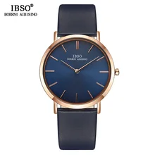 IBSO Top Brand Men's Wrist Watch Ultra-Thin Quartz Simple Black Causal Men Clock Watches Leather Strap Wristwatch IBSO Top Brand Men's Wrist Watch Ultra-Thin Quartz Simple Black Causal Men Clock Watches Leather Strap Wristwatch