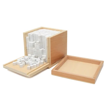 

2017 New Arrival Montessori Materials Volume Box with 1000pcs Cubes White Geometric Assembling Blocks Early Educational Birthday