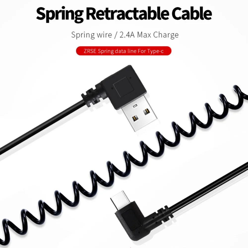 

New Coiled Spring Type C USB Data Cable Sync Charging Cable For Samsung Galaxy For Other Android Phones #289543