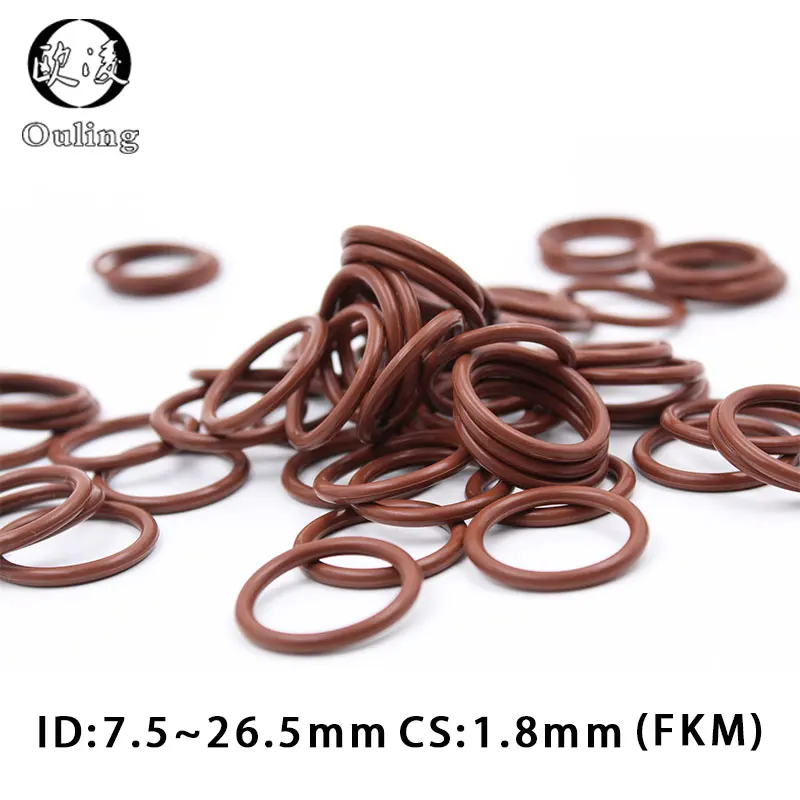 

3PCS/lot Rubber Ring Brown FKM/Viton O ring Seal CS:1.8mm ID7.5/8/9/10.6/11.2/26.5mm Rubber O-Ring Seal Oil Ring fkm Gasket