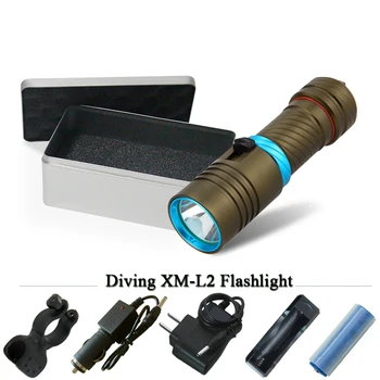 

Diver Scuba flashlights Diving Flashlight LED Torch underwater light CREE XM L2 Lamp 3200lumen 18650 or 26650 batteries