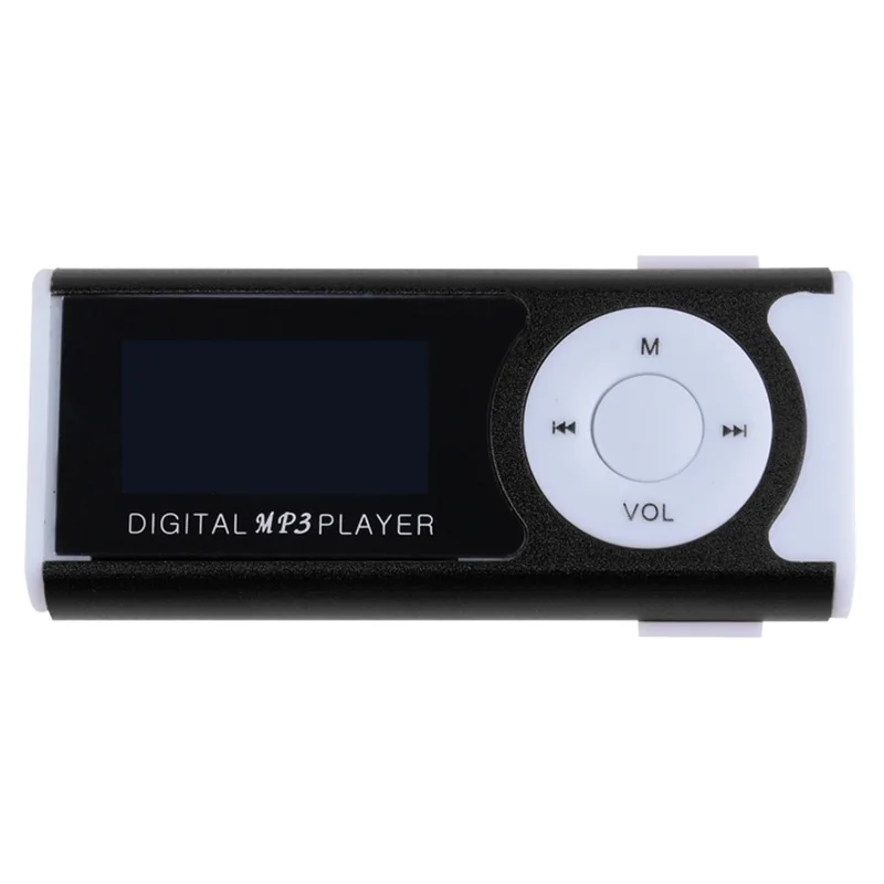 2017 Brand New Mini Clip LCD Screen MP3 Music Player MP3 Player With Flashlight Support TF Card + Earphone