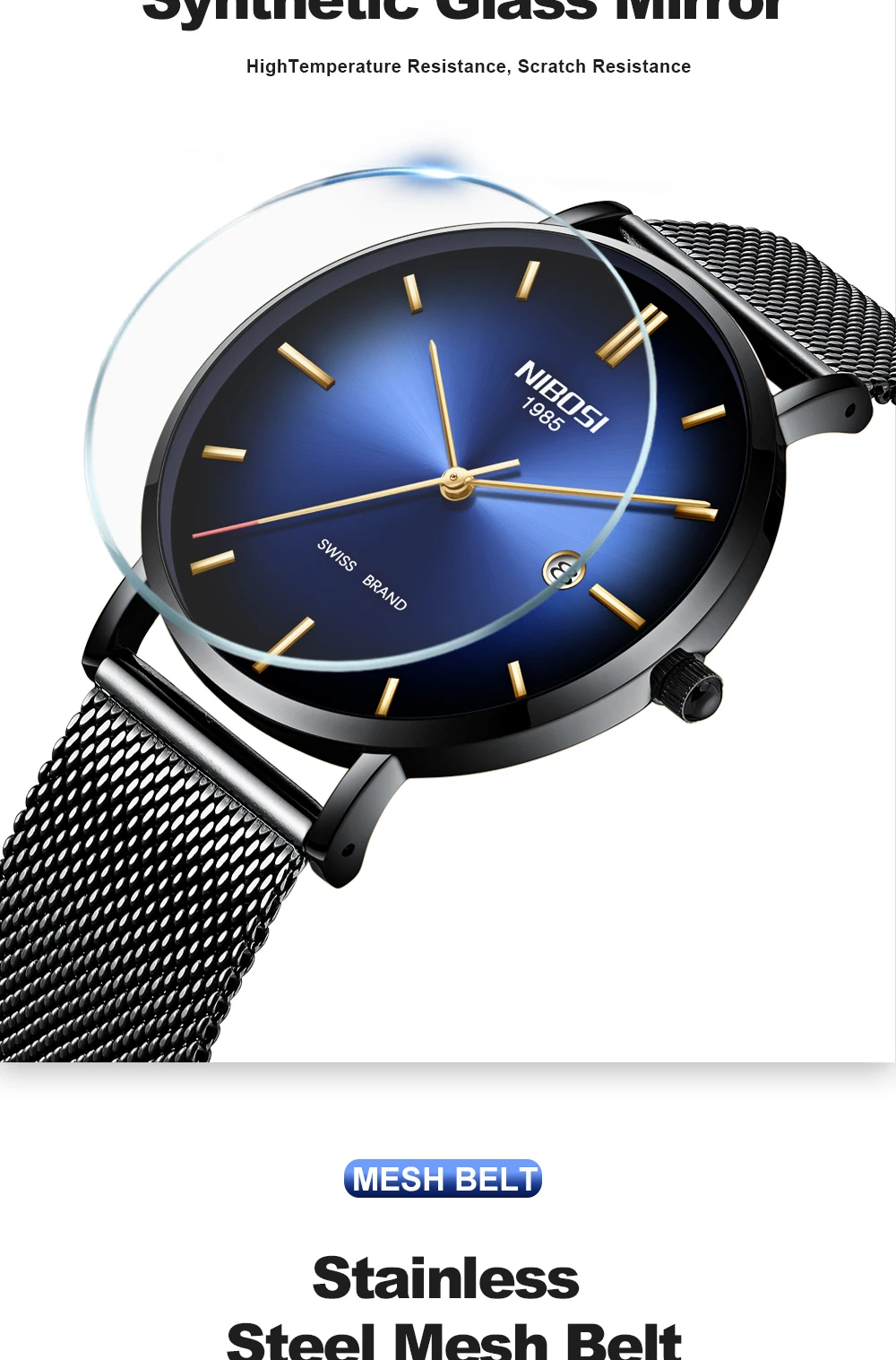 NIBOSI часы мужские Спортивные Хронограф Мужские s часы лучший бренд класса люкс полный стальной кварцевые часы водонепроницаемые часы с большим циферблатом мужские