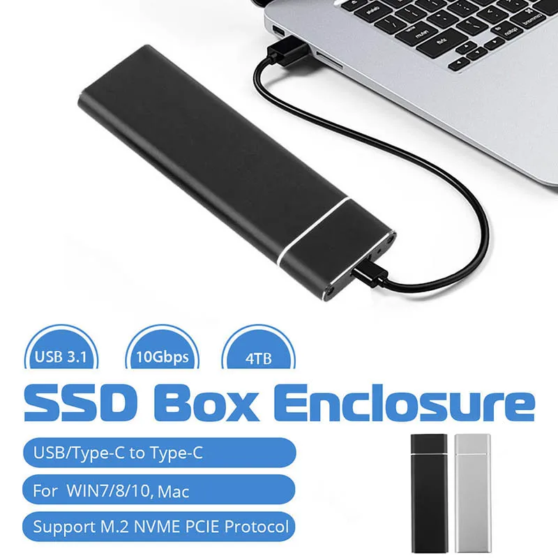 

USB 3.1 NVME Type-C To PCI-E NGFF M.2 SSD Hard Disk Box Case Enclosure XXM8