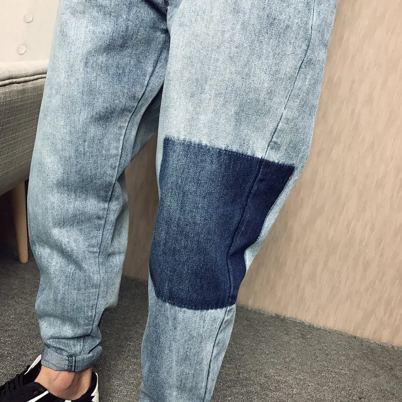 Tsingyi Do old Washing Blue Discolor Denim Jean Men Homme Casual Straight Pants Low Waist Jeans Mens Trousers Plus Size 28-42