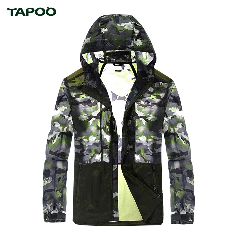 TAPOO Мужские Камуфляж Ветровка Солнце Куртка Марка Весна Лето Защита Jaqueta Masculina Quick