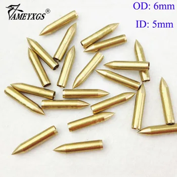 

20pcs 1.2inch Archery 44grain Target Point Arrowhead ID 5mm Copper Material For Wood Bamboo Arrows Practice Shooting Accessories