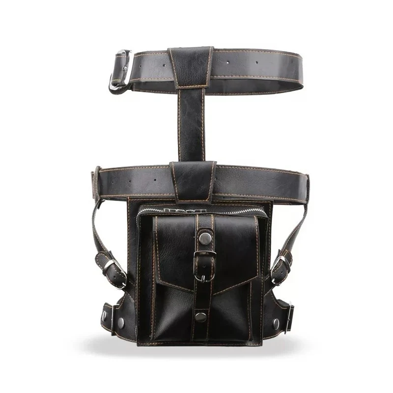 

2019 Fashion Leather Men and Women Tactical Leg Bag Drop Belt Shoulder Cross Body Waist Leg Bag Messenger Fanny Pack Waist Bags