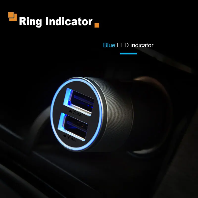 CABLETIME شاحن سيارة ثنائي USB منافذ LED عرض سريع شاحن 4.8A الهاتف المحمول العالمي متوافق محول السفر شاحن N112