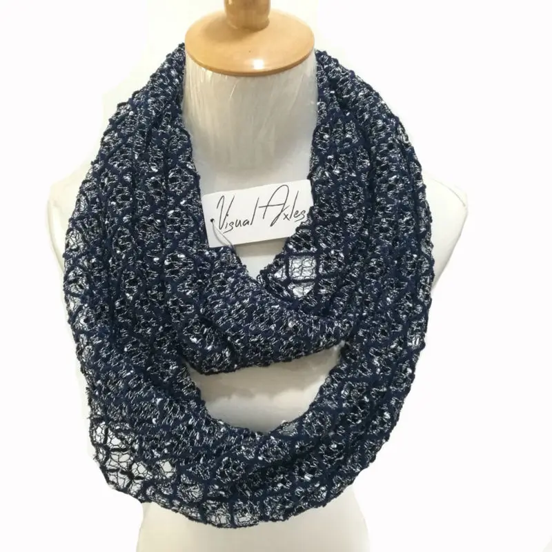 

Visual Axles Knit Infinity Scarves Women Autumn Winter Luxury Snood Pattern Neck Circle Ring Scarf SFN124