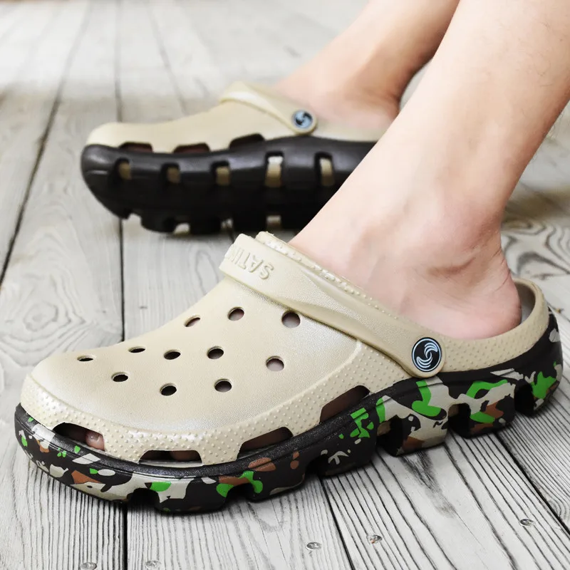 Crocse Outdoor Mens Sandals Summer Beach Sandals Men Clogs Croc Shoes Sandale Homme Sandalias Homem Erkek Sandalet Size 39-47