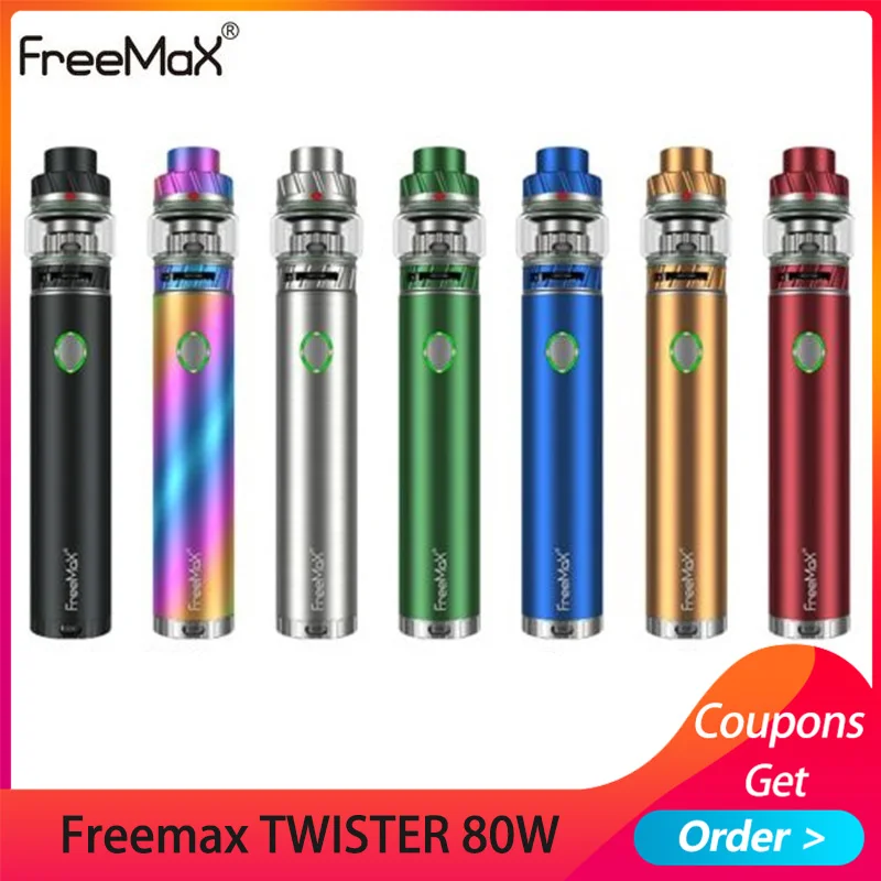 

Newest Vape pen Kit Freemax TWISTER 80W Starter Kit 2300mAh 5ml Fireluke 2 sub ohm tank Vaporizer Electronic Cigarette kits