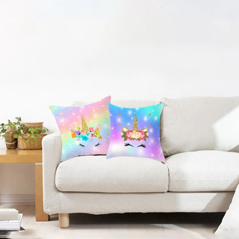 [ Arrival] Hologram Galaxy Unicorn Pillow Cover -Unicorn Fashion HTB10UB5XQ9E3KVjSZFGq6A19XXaF