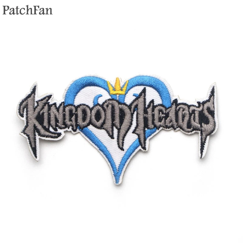 A0379 Лоскутная нашивка Kingdom Hearts, вышитая железная нашивка для шитья, популярная для шляп, сумок, обуви, аппликация, аксессуары для самодельных лоскутов