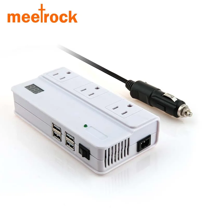 Meetrock ter 12v 220V 200W carregador veikulární nabíječka do auta 4 USB napájení měniče transformátor adaptéru transformátoru