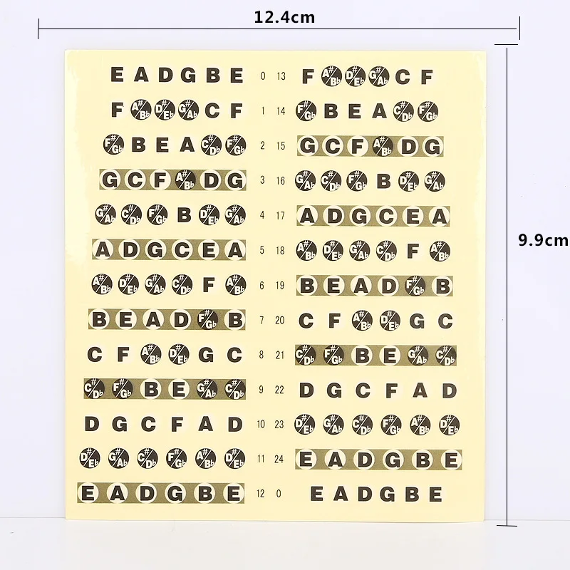 Гитара Гриф Примечание карта наклейка на лад этикетки Переводные картинки для начинающих лад весы гриф электрогитара наклейка GYH - Цвет: Black