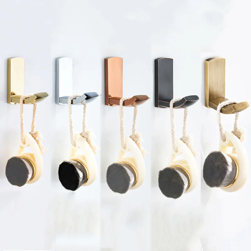 Rose Gold Brass Wall Hanger  Coat & Robe Hook Kitchen&Bathroom Black Hooks Wall Mount door rear hook for cap,coat,Clothes, key