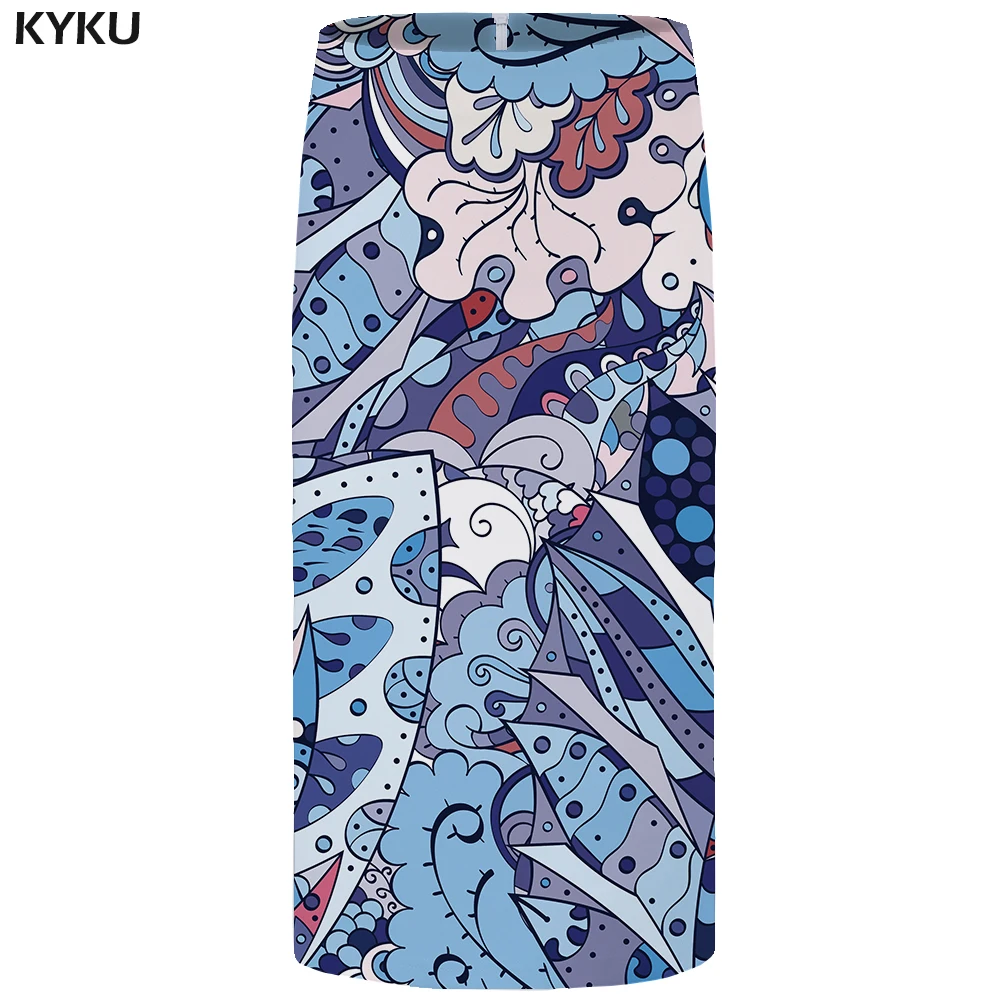 

KYKU Flower Skirts Women Colorful 3d Print Skirt Harajuku Floral Pencil Casual Party Ladies Skirts Womens Vintage Sundresses