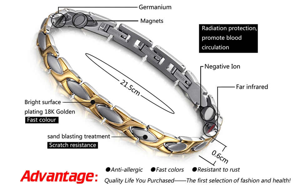 Магнитный браслет welmag с энергией Биомагнитные титановые браслеты