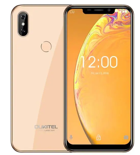 OUKITEL C13 Pro 6,1" 19:9 Android 9,0 отпечаток пальца 4G LTE смартфон Face ID MT6739 четырехъядерный 2 Гб 16 Гб 5G/2,4G wifi мобильный телефон - Цвет: Золотой