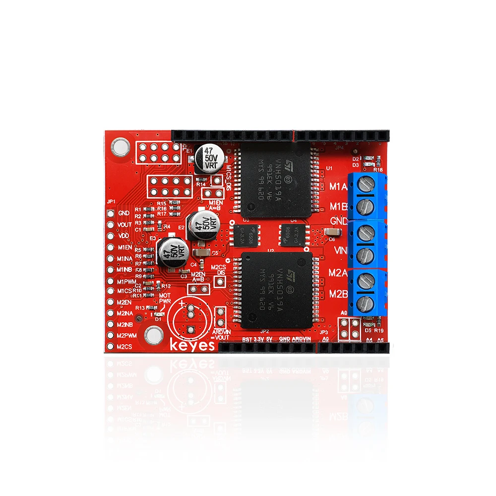 

KEYES Dual High Power DC Motor Driver Shield VNH5019 Compatible with ARDUINO (Environmental Protection)