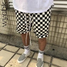 Брендовые летние модные повседневные клетчатые шорты в клетку, уличные хип-хоп мужские и женские спортивные штаны Джастина Бибера