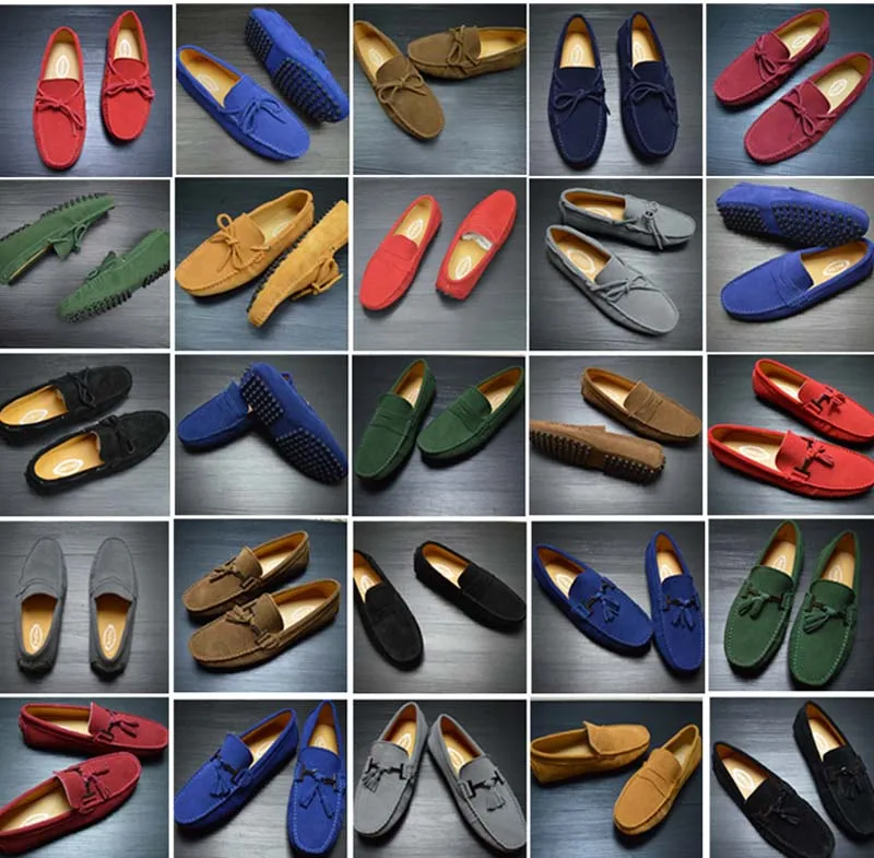 New Big Size Summer Genuine Leather Men Shoes Fashion Suede Leather Men Casual Shoes Mens Loafers Soft Driving Shoes Moccasins