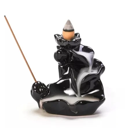 

Lotus leaf Incense Burner with 10pcs backflow INCENSE HOLDER INSENCE SCENT