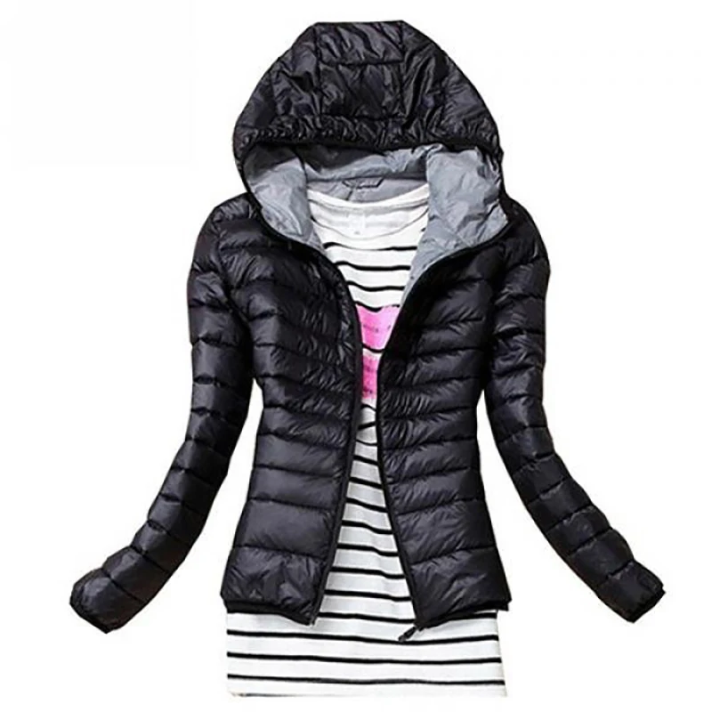 

Fashion Women's Winter Short Jacket Coats Female Warm Parka Slim Cotton Padded Lining Sports Overcoat Casual Outwear Size XS-XL