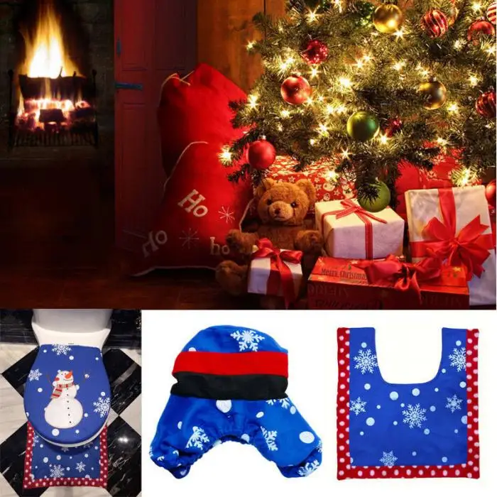 Tank Cover382016cm Contour Rug57555cm Coloras Picture Shown Great Addition To The Holiday Spirit With A Cute Smiley Face Snowman Toilet Seat